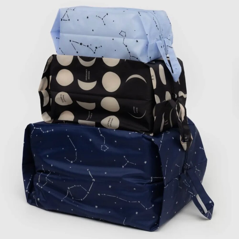 NWT Baggu 3D Zip Set - Night Sky